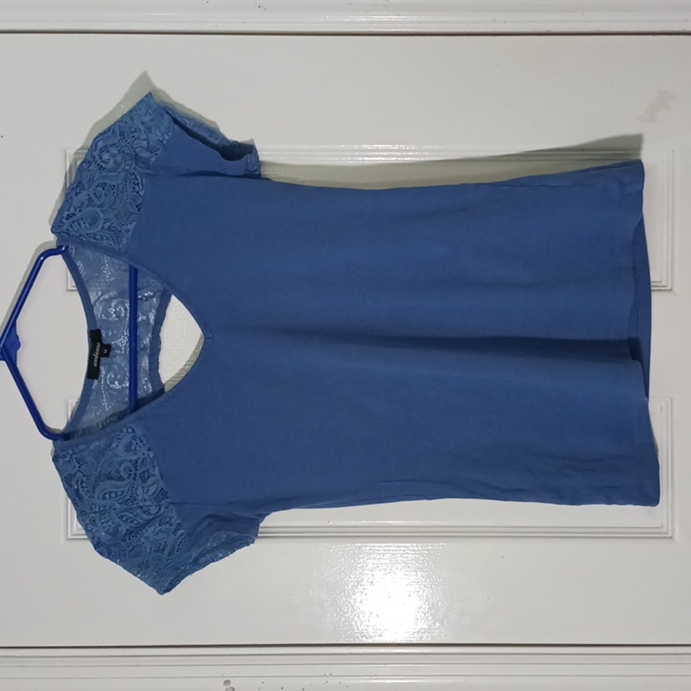 Ambience Blouse Top Short-Sleeve With Opening In The Back